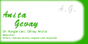 anita gevay business card